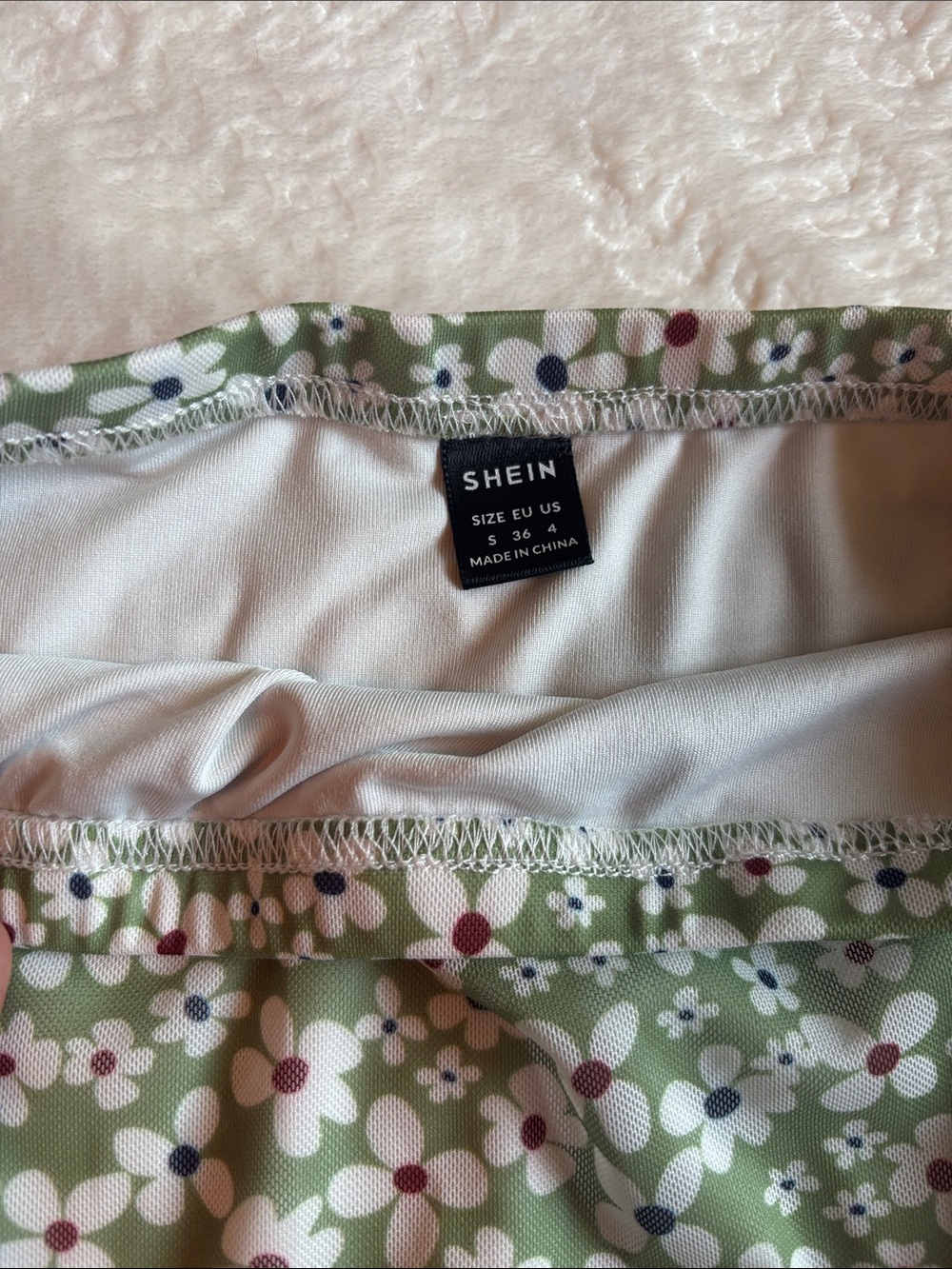 SHEIN Olive Green Floral Midi Skirt - Picture 2 of 2